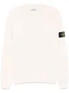 Stone Island Textured Knit Sweater With Crew Neckline In White