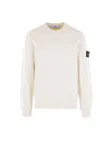 Stone Island Logo Crewneck Sweatshirt In White