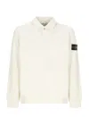 Stone Island Compass-motif Polo Shirt In White