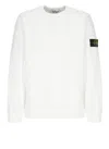 Stone Island Cotton Sweatshirt With Iconic Sleeve Patch In White