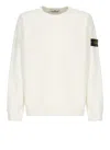 Stone Island 6100028 Brushed Cotton Fleece Sweatshirt In White