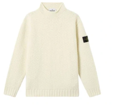 Stone Island Roll-neck Patch Sweater In Neutral