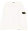 Stone Island Logo Cotton Crewneck Sweatshirt In White