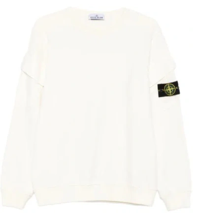 Stone Island Logo Cotton Crewneck Sweatshirt In Multi
