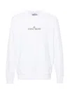 Stone Island Logo-print Cotton Sweatshirt In White