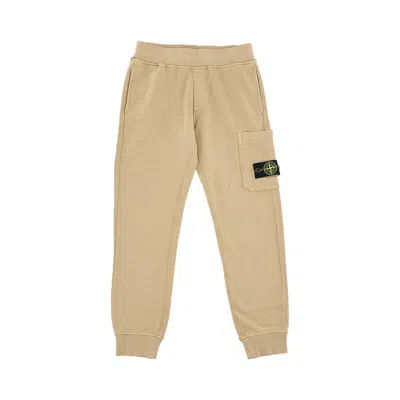Stone Island Sweatpants With Logo Badge Kids In Green