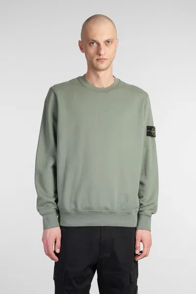 Stone Island Relaxed-fit Green Sweatshirt With Logo Detail In Gray