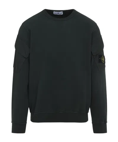 STONE ISLAND STONE ISLAND LOGO PATCH CREWNECK SWEATSHIRT