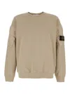 Stone Island Cotton Sweatshirt With Ribbed Cuffs And Hem In Neutral