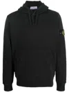 Stone Island Black Hoodie With Subtle Logo Patch In Black