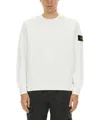 Stone Island Turtleneck Ribbed Wool Sweater In White