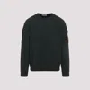 Stone Island Crewneck Sweatshirt In Brushed Organic Cotton In Green