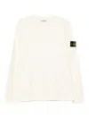 Stone Island Soft Textured Wool-polyamide Blend Sweater In White