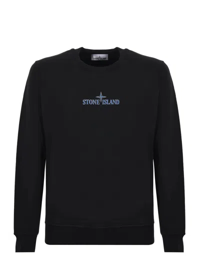 Stone Island Cotton Crew-neck Sweatshirt In Black