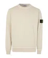 Stone Island Crew Neck Wool Sweater With Reverse Stitch Details Clothing In Beige