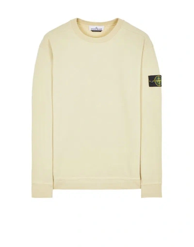 Stone Island Ivory Ribbed Knit Sweater With Crew Neckline In Multi