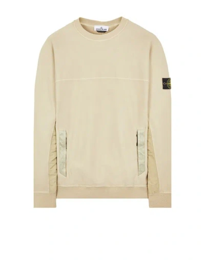 Stone Island Sweatshirt Beige Cotton