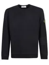 Stone Island Organic Cotton Crewneck Sweatshirt In Black
