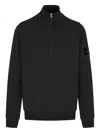 Stone Island Zip-up Sweatshirt With Logo In Black