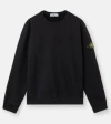 Stone Island Cotton Sweatshirt With Removable Logo Patch In Black