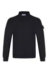 Stone Island Mens Vanise Brushed Jersey Polo Sweatshirt In Black