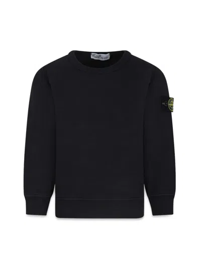 Stone Island Mini Premium Sweatshirt For Boys In Black