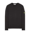 Stone Island Lightweight Wool Crew Neck Pullover In Black