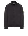 Stone Island Logo Patch Zip-up Bomber Jacket In Noir