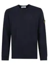 Stone Island Vanisé Brushed Heavy Cotton Sweatshirt In Blue