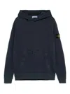 Stone Island Classic Black Hooded Sweatshirt In Blue