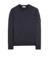 Stone Island Compass-patch Concealed-fastening Coat In Bleu