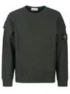 Stone Island Crewneck Sweatshirt In Brushed Organic Cotton In Brown