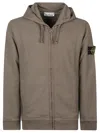 Stone Island Gray Patch Hoodie In Brown