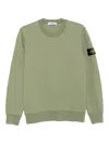 Stone Island Logo-patch Crew Neck Sweatshirt In Green