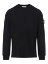 Stone Island Logo-detail Crew-neck Sweatshirt In Black