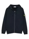 Stone Island Regular-fit Hooded Zip-up Sweatshirt With Pockets In Blue