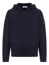 Stone Island Brushed Organic Cotton Fleece Hoodie Clothing In Black