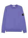 Stone Island Mens Lavender Logo-badge Crewneck Cotton-knit Jumper In Purple