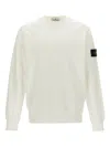 Stone Island Raw Beauty Cotton Sweatshirt In White
