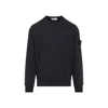 Stone Island Vanisé Brushed Heavy Cotton Sweatshirt In Black