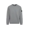 Stone Island Crew Neck Sweatshirt In Organic Cotton Fleece In Gray