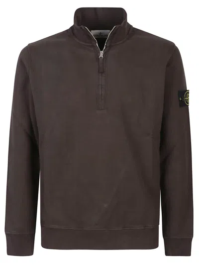 Stone Island Sweatshirt In Brown