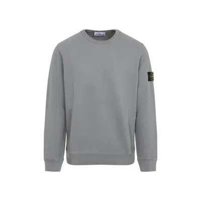 Stone Island Relaxed-fit Grey Cotton Sweatshirt In Gray