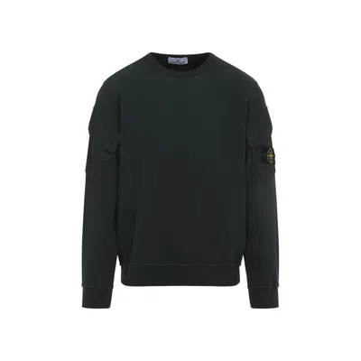 Stone Island Logo Cotton Crewneck Sweatshirt In Multi