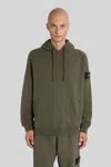 Stone Island Hooded Sweater With Drawstring And Pockets In Green