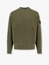 Stone Island Organic Cotton Sweatshirt With Removable Logo Patch In Green