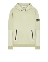 Stone Island Logo Patch Sleeved Hoodie In Green