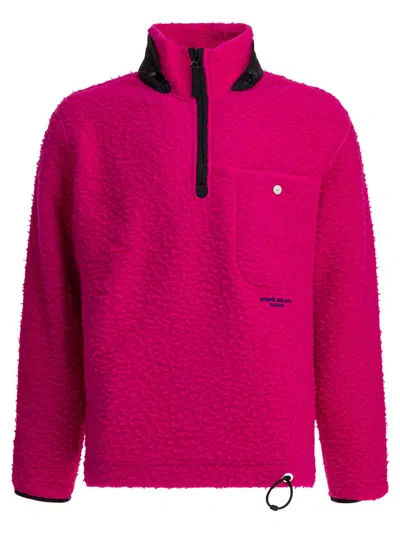 Stone Island Sweatshirt In Wool Ratteen In Pink