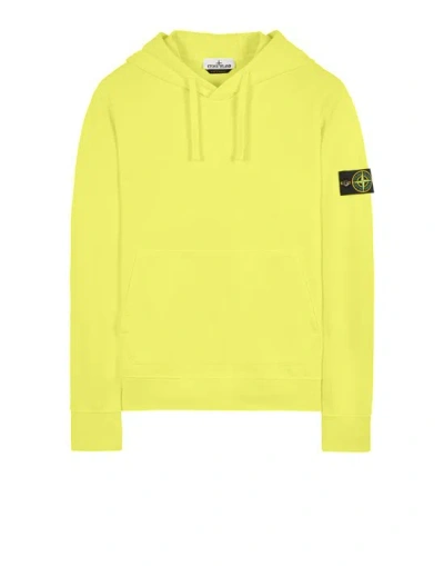 STONE ISLAND STONE ISLAND SWEATSHIRT JAUNE COTON