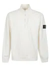 Stone Island Half-zip Logo-patch Sweatshirt In Neutral